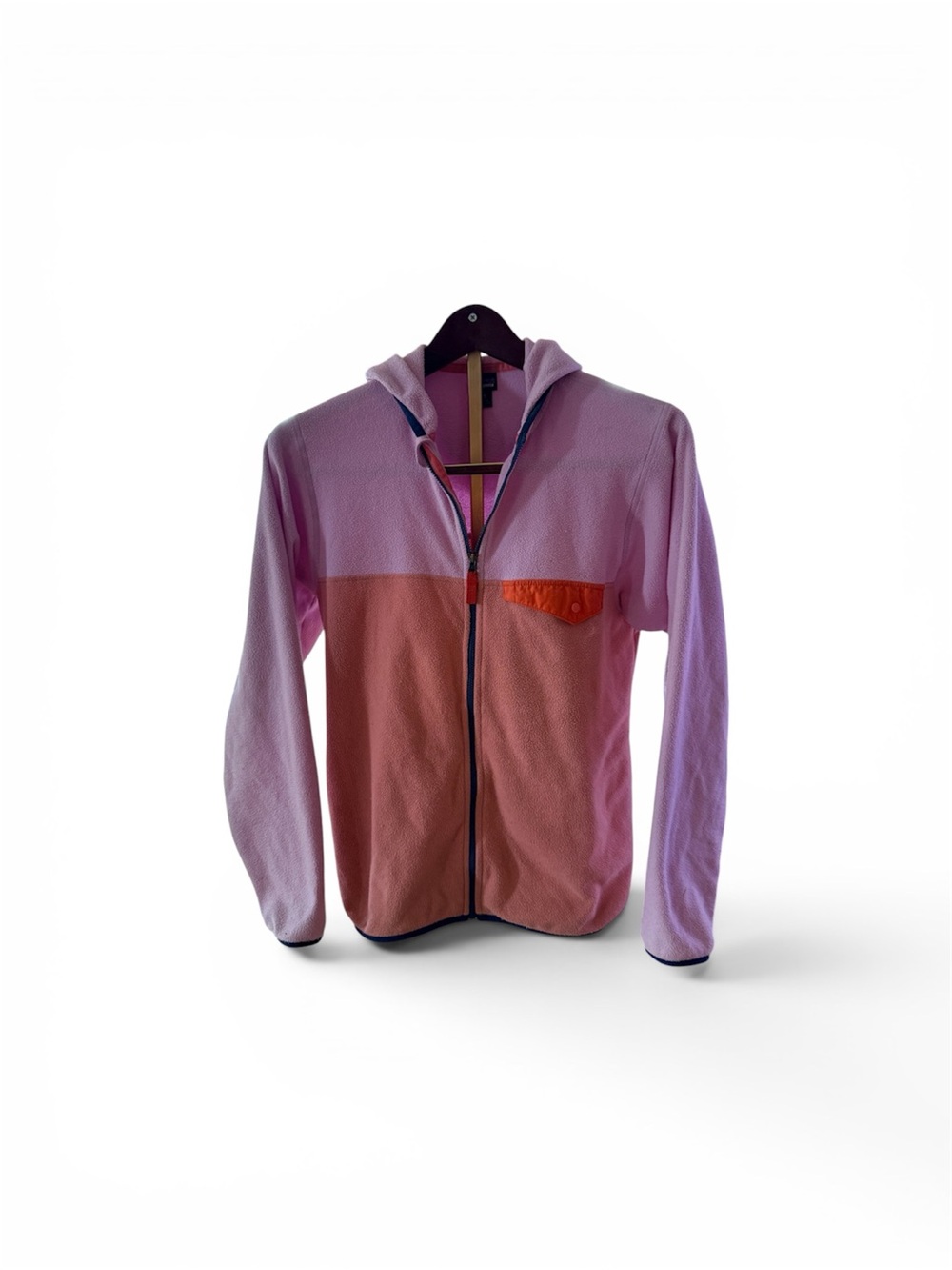 Patagonia Colorblock Pink & Peach women’s/girls Hooded Zip Fleece Jacket